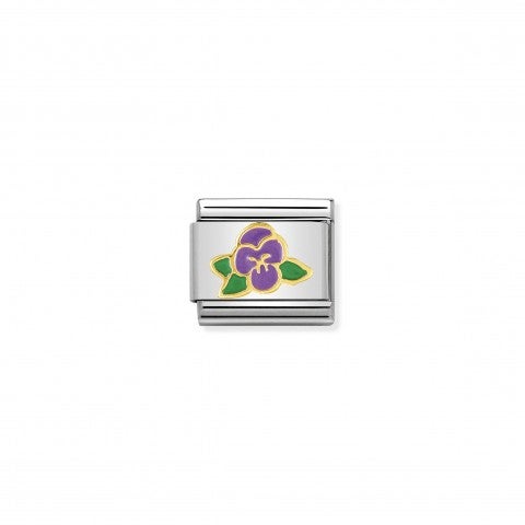 Composable_Classic_Link_Violet_Flower_Spring_Flower_Link_in_bonded_yellow_gold_and_enamel