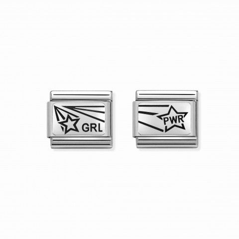 2_Link_Pair_Composable_Classic_GRL_PWR_Stars_2_Link_Pair_with_writing_in_black_enamel__#oneformeoneforyou