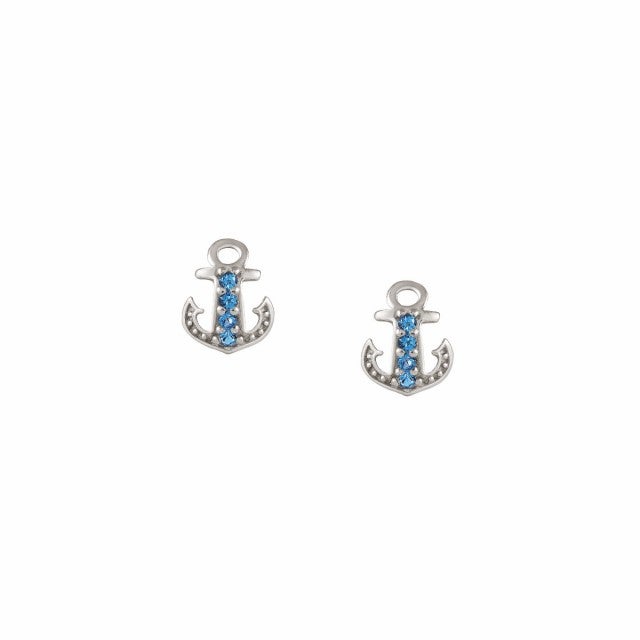 White & Blue Anchor Kids Women Stud Earrings 2725 Details about   ICYROSE Sterling Silver Red 
