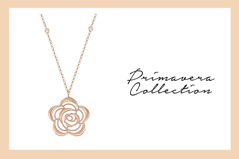 Collier Primavera en or rose avec papillon