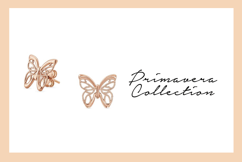 Boucles d'Oreilles Primavera avec papillon