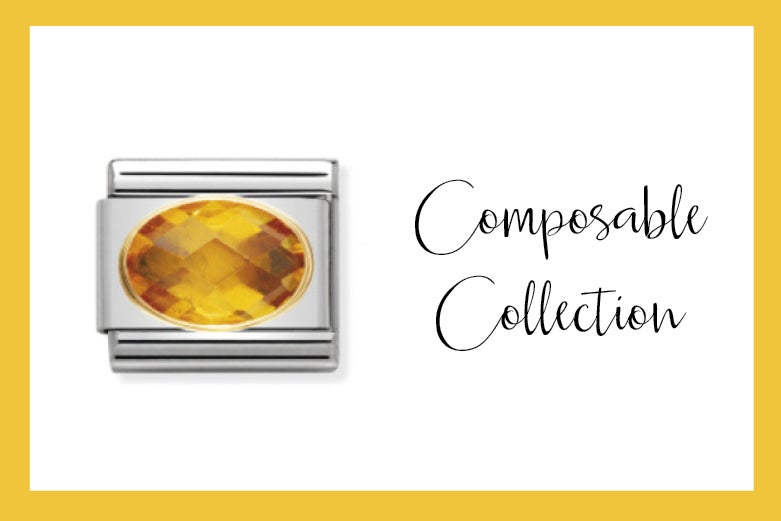 Composable Classic Link with Yellow faceted stones