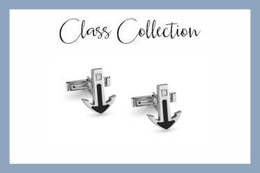 class stainless steel cufflinks with anchor