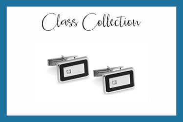 class cufflinks in stainless steel and swarovski