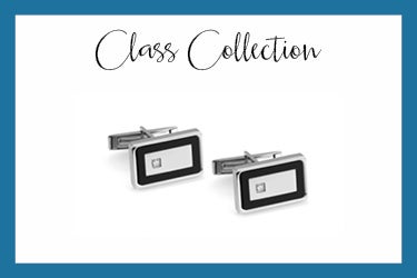 class cufflinks in  stainless steel and swarovski