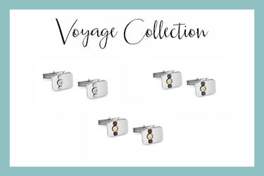 Voyage cufflinks with four-leaf clovers