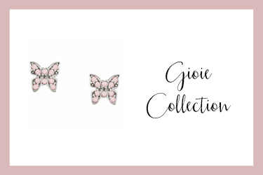 Stud earrings with butterfly and pink zirconia