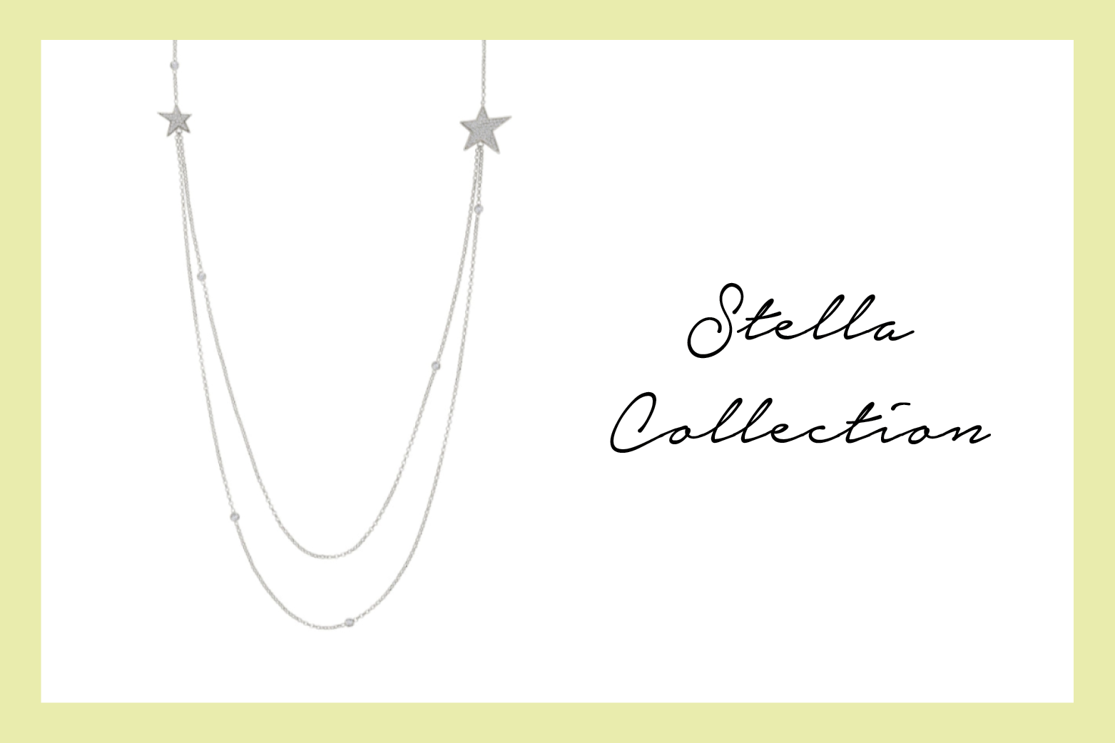 Long Necklace with stars and Cubic Zirconia