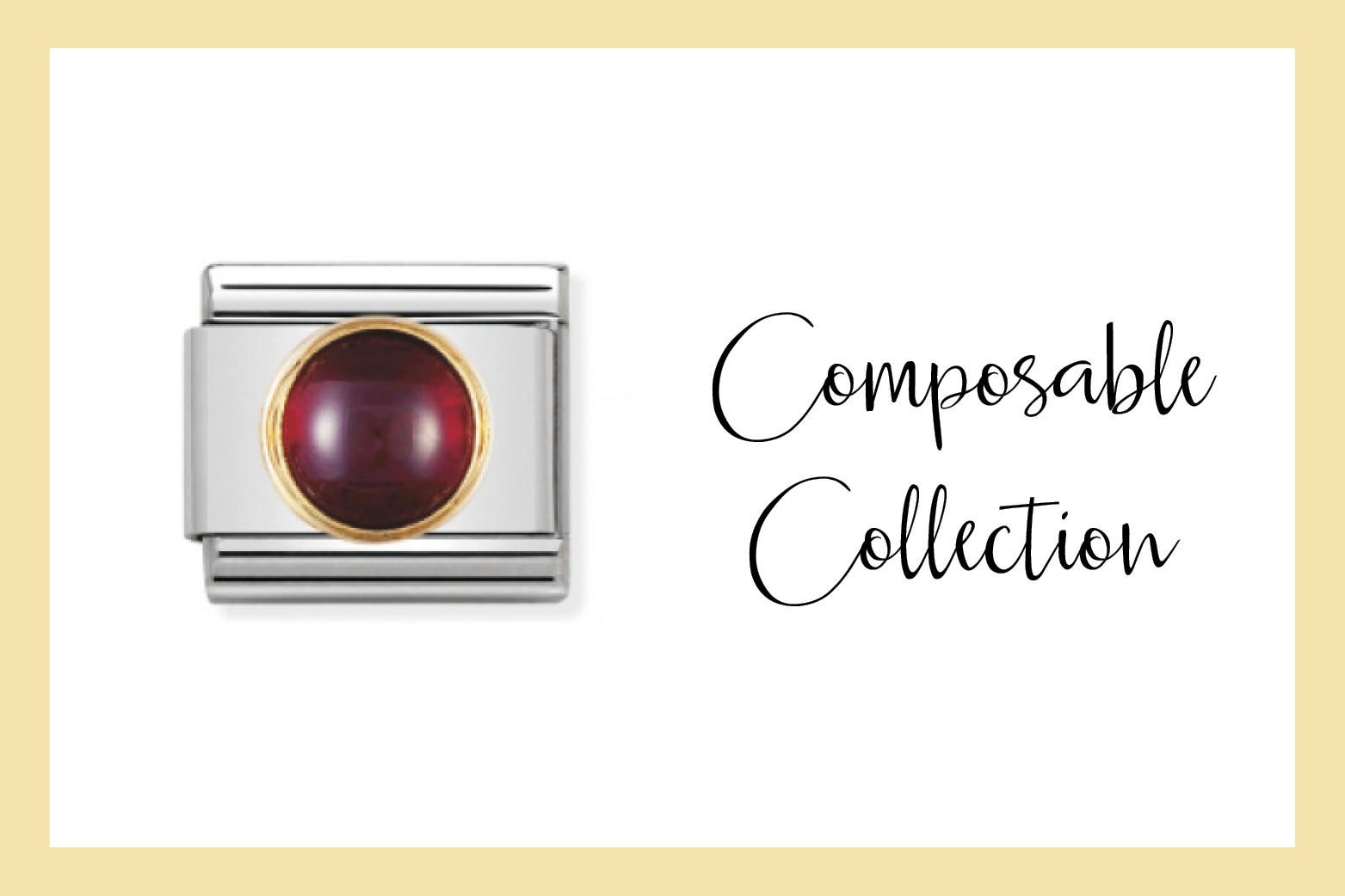 Composable Classic Link gold un runder granat