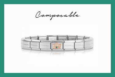 Bracelet Composable avec ange en or et pierre