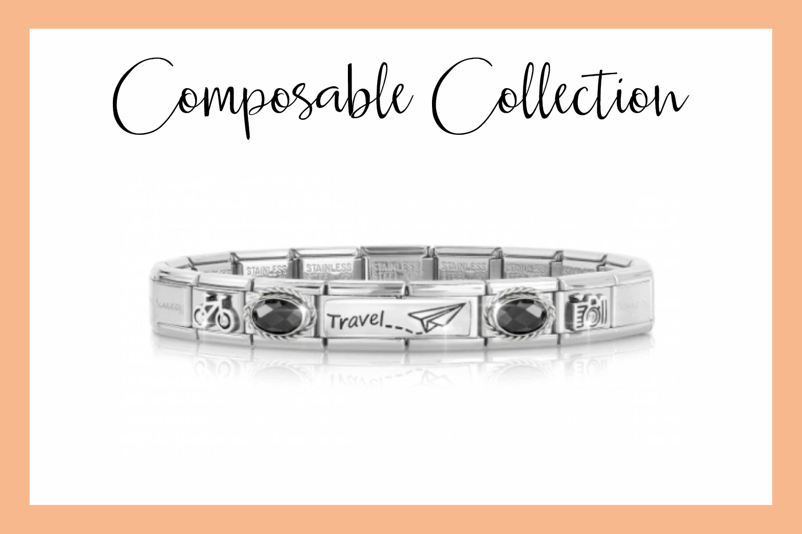 Composable Classic Travel Bracelet with Black stones